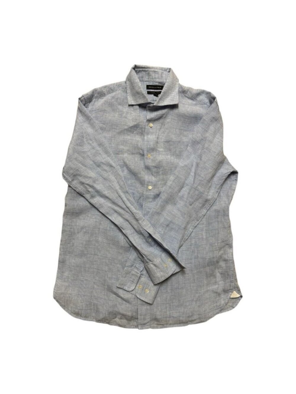 Banana Republic Tailored Slim Fit Linen Shirt Mens Large Blue Button Front